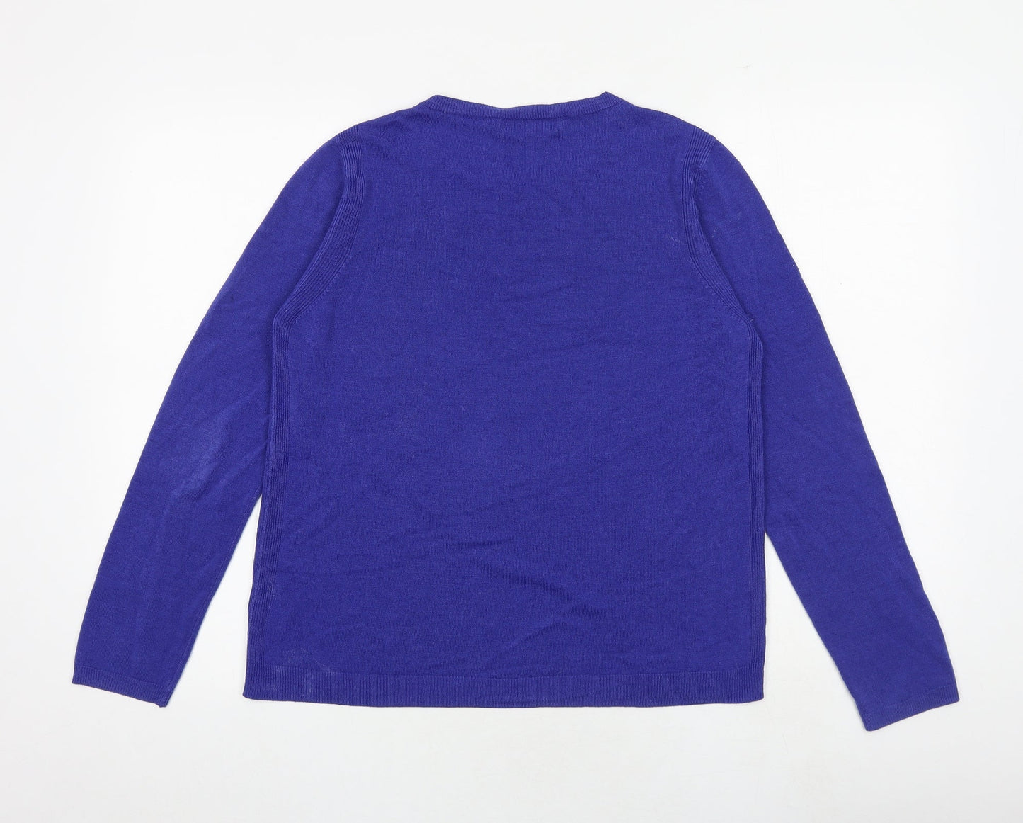 Womens UK Size 14 Marks and Spencer Blue Pullover Jumper