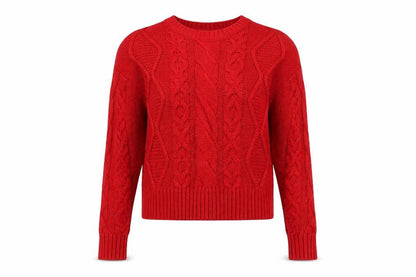 New Look Womens Red Round Neck Acrylic Pullover Jumper Size S