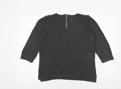 Womens UK Size L H&M Grey Pullover Jumper