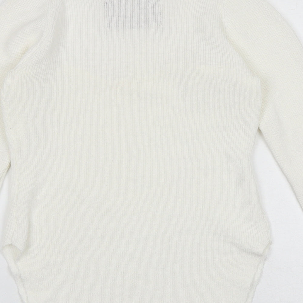 Reve Womens White Polyester Basic Blouse Size M Sweetheart - Ribbed