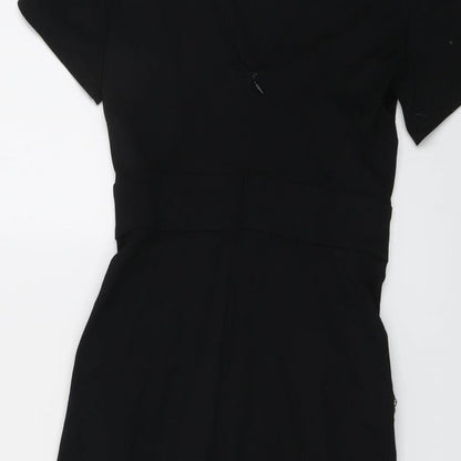 Miso Womens Black Viscose A-Line Size 8 Round Neck Zip