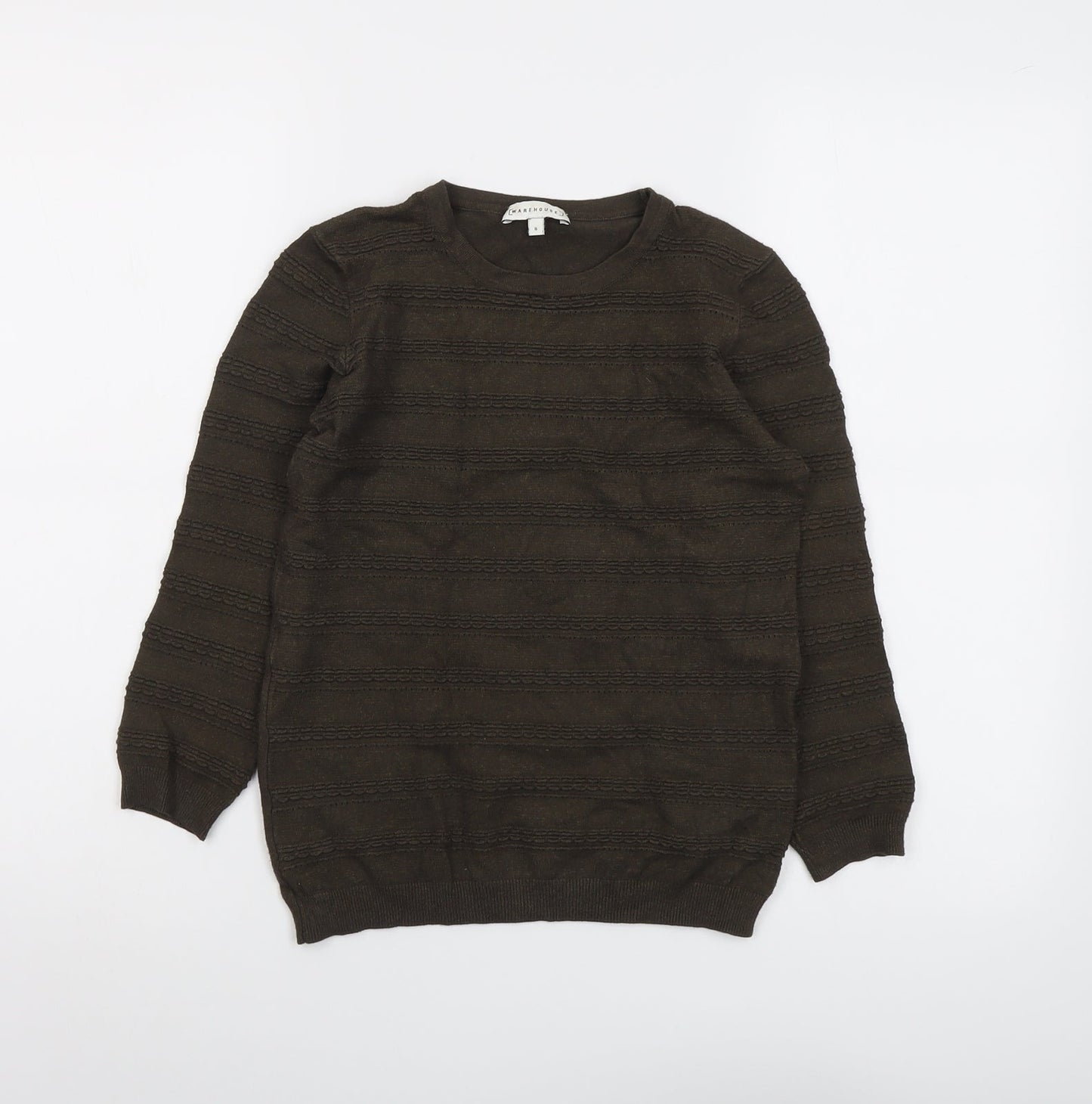 Womens UK Size 8 Warehouse Brown Pullover Jumper