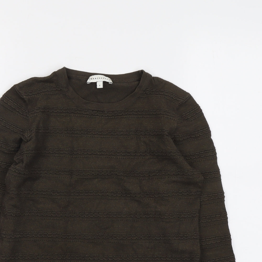 Womens UK Size 8 Warehouse Brown Pullover Jumper