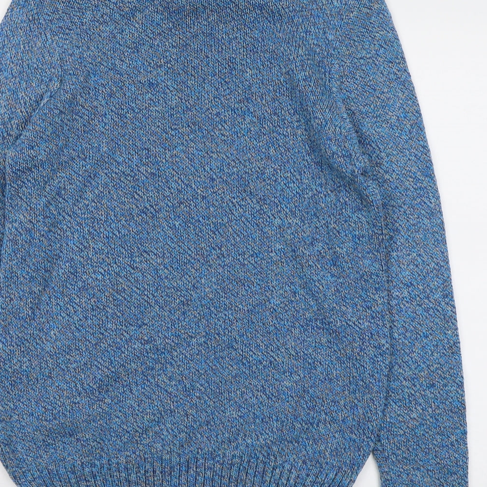 Stag and Hart Mens Blue Round Neck Acrylic Pullover Jumper Size M Long Sleeve