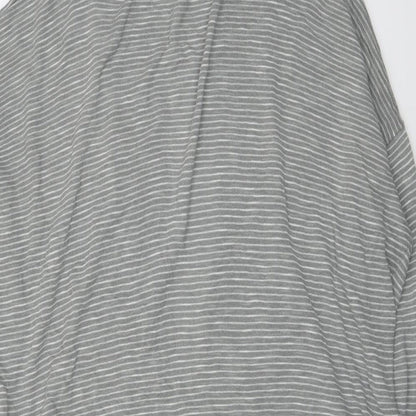 Gap Womens Grey V-Neck Striped Cotton Cardigan Jumper Size M