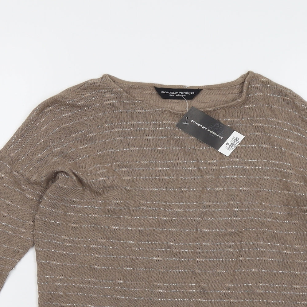 Womens UK Size 6 Dorothy Perkins Brown Pullover Jumper