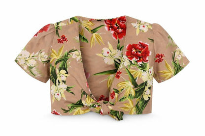Womens UK Size 8 Jeuvre Beige Cropped Blouse