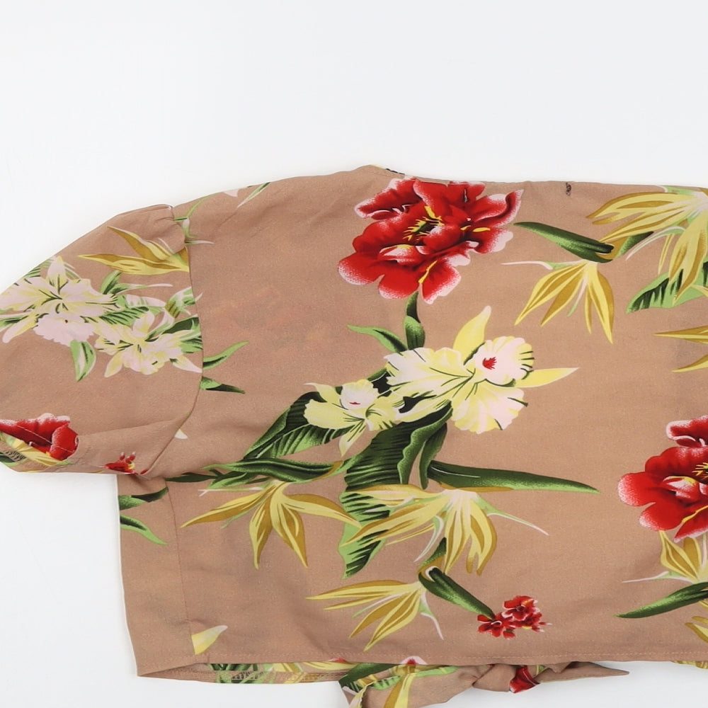 Womens UK Size 8 Jeuvre Beige Cropped Blouse
