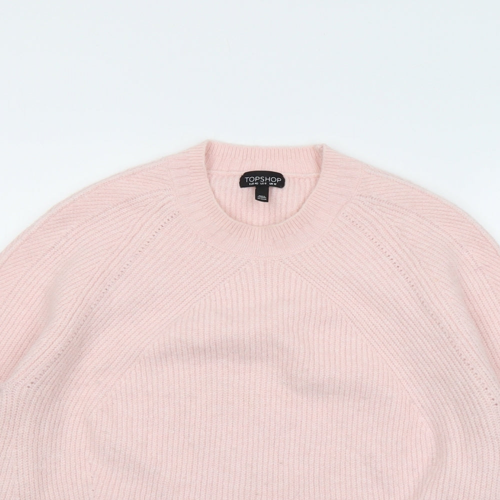 Womens UK Size 12 Topshop Pink Pullover Jumper
