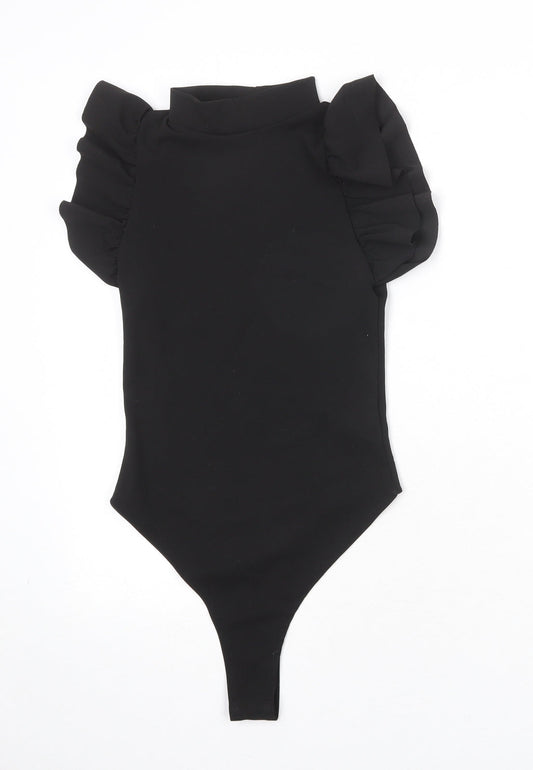 I SAW IT FIRST Womens Black Polyester Bodysuit One-Piece Size 6 Snap