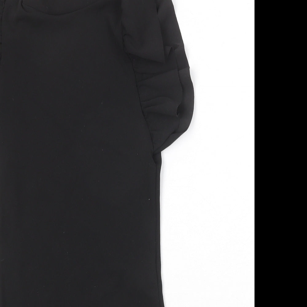 I SAW IT FIRST Womens Black Polyester Bodysuit One-Piece Size 6 Snap