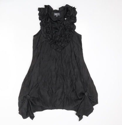 Apricot Womens Black Polyester Trapeze & Swing Size S V-Neck Pullover - Size S-M