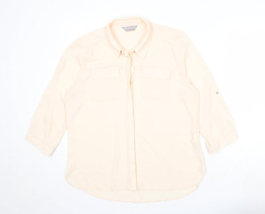 Womens UK Size 14 Dorothy Perkins Pink Basic Button-Up