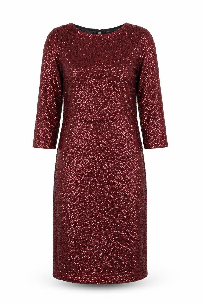 Oasis Womens Red Polyester A-Line Size M Round Neck Zip