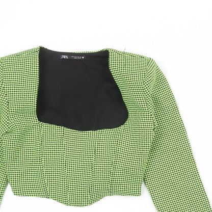 Womens UK Size S Zara Green Cropped Tank