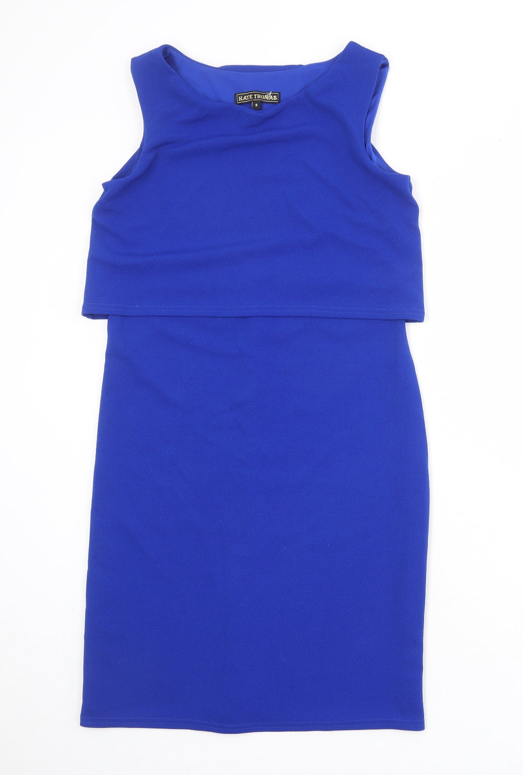 Kate Thomas Womens Blue Polyester A-Line Size 8 Round Neck Pullover