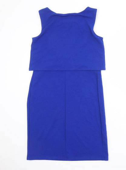 Kate Thomas Womens Blue Polyester A-Line Size 8 Round Neck Pullover