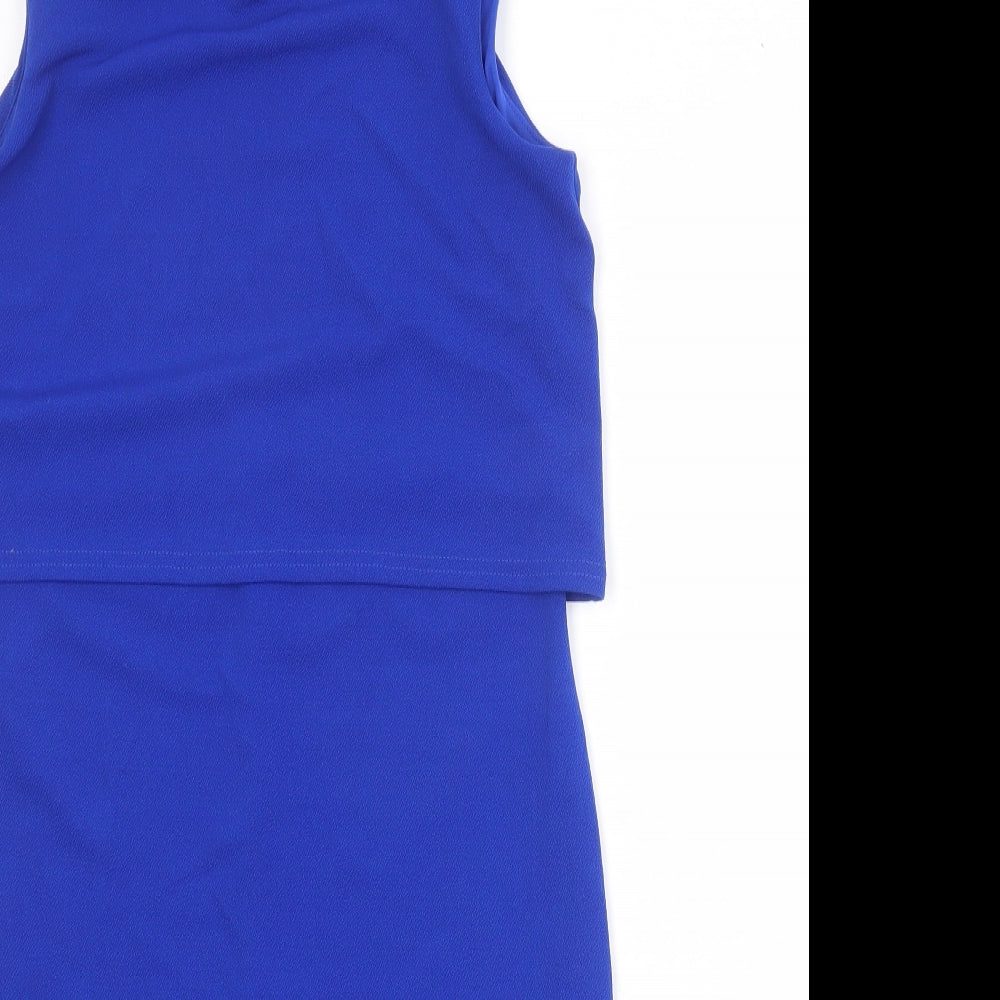 Kate Thomas Womens Blue Polyester A-Line Size 8 Round Neck Pullover