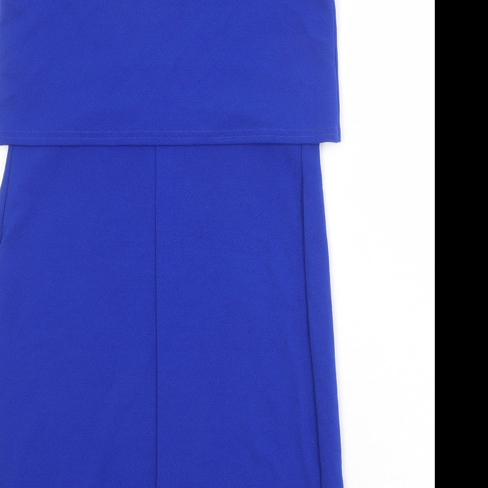Kate Thomas Womens Blue Polyester A-Line Size 8 Round Neck Pullover