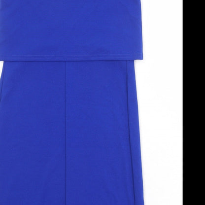 Kate Thomas Womens Blue Polyester A-Line Size 8 Round Neck Pullover