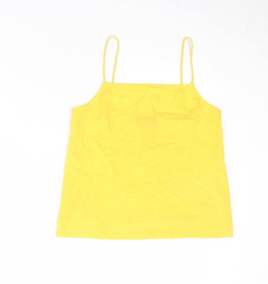 Womens UK Size 6 Topshop Yellow Basic Tank