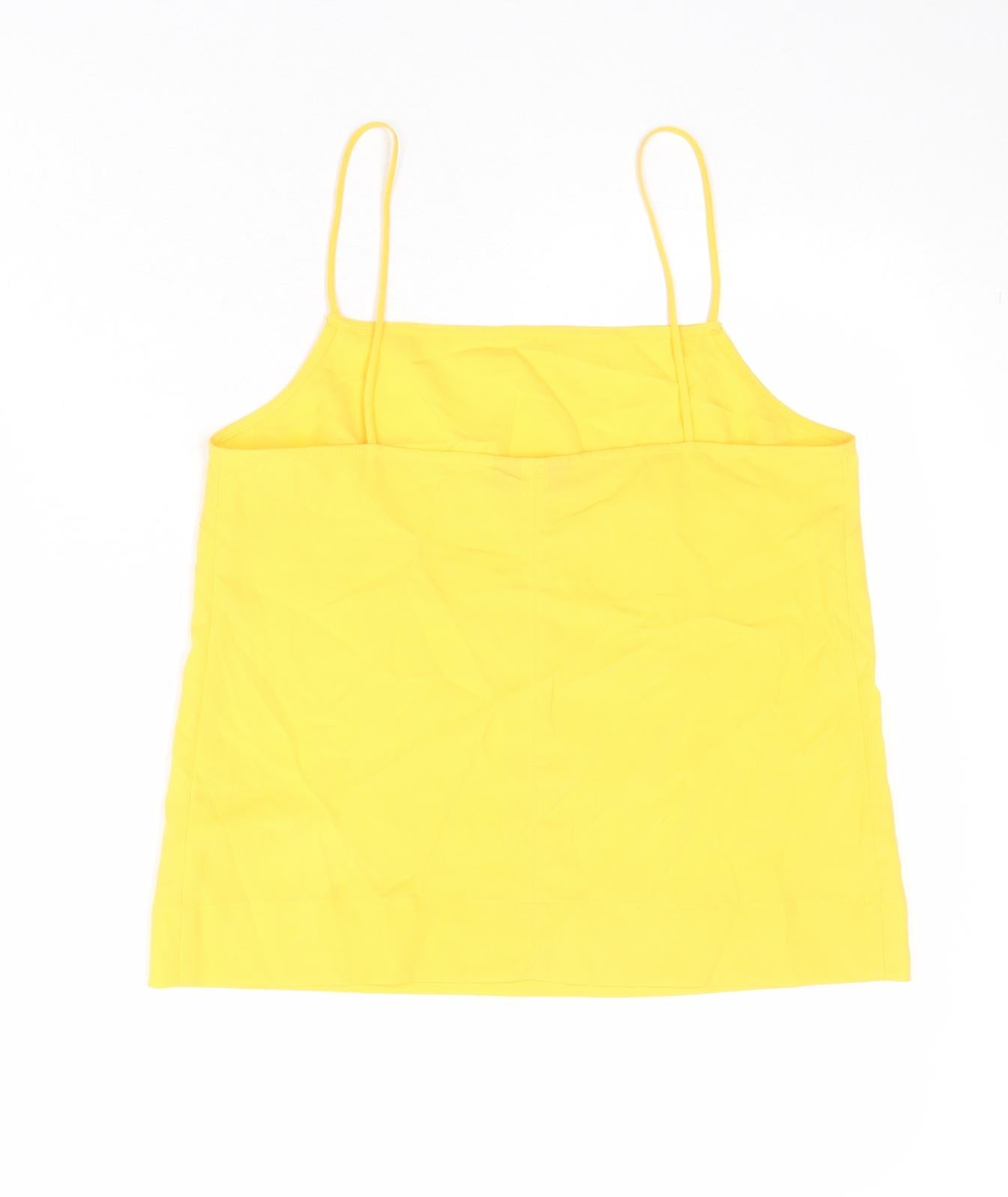 Womens UK Size 6 Topshop Yellow Basic Tank