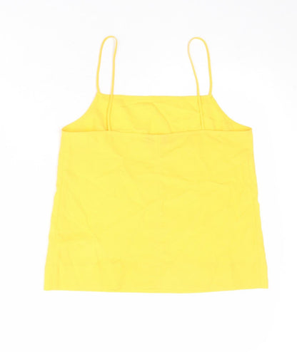 Womens UK Size 6 Topshop Yellow Basic Tank