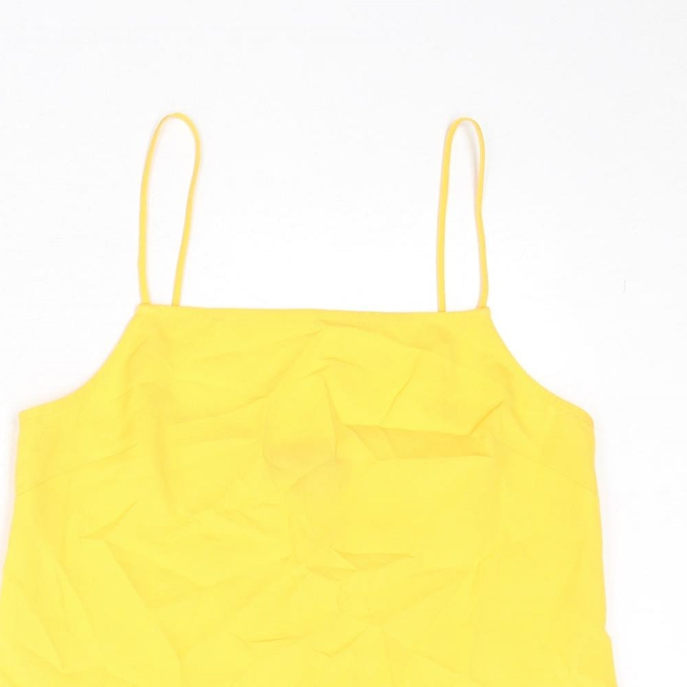Womens UK Size 6 Topshop Yellow Basic Tank