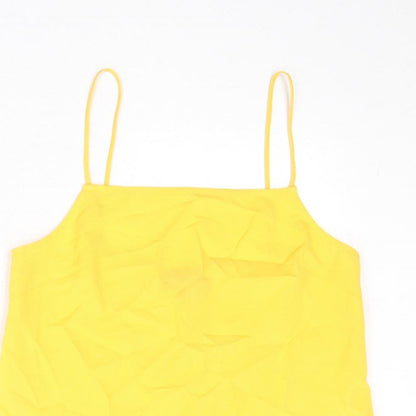 Womens UK Size 6 Topshop Yellow Basic Tank