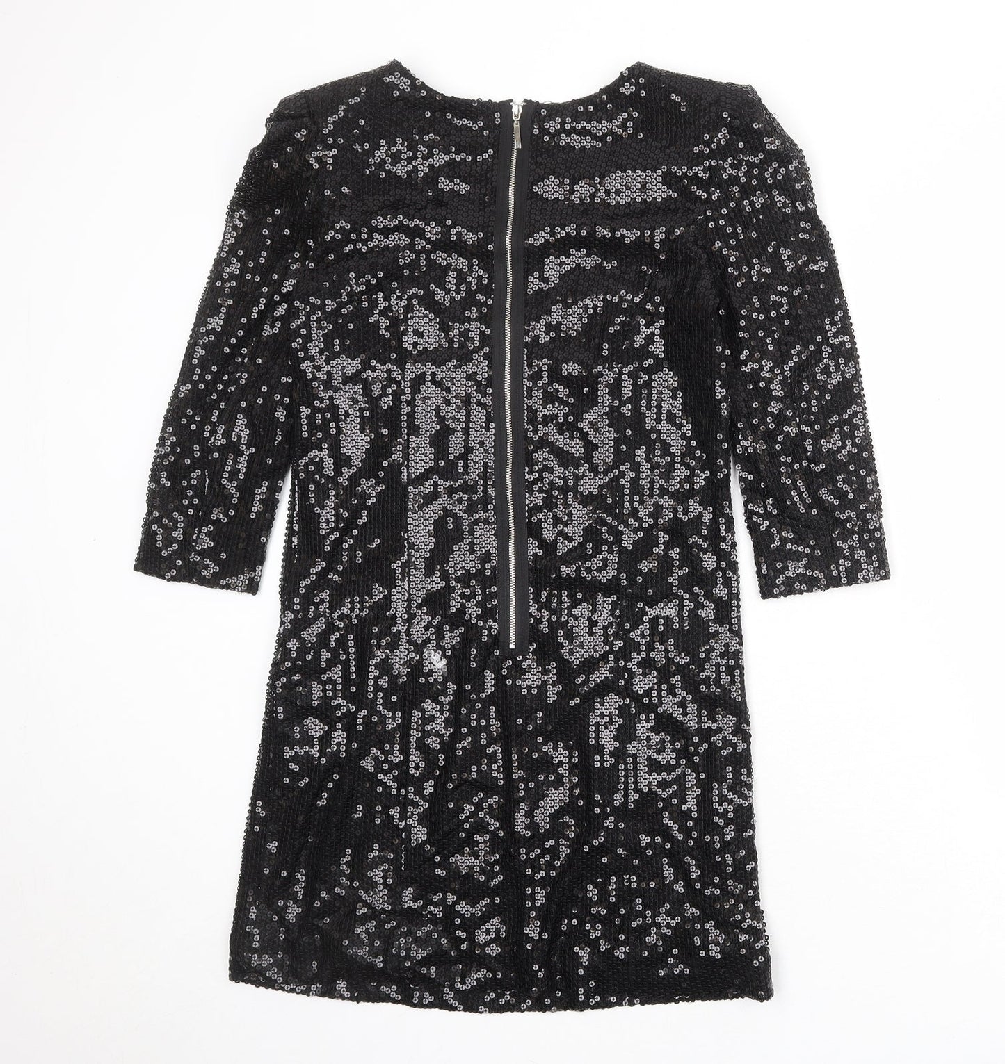 Influence Womens Black Polyester A-Line Size 12 Round Neck Zip