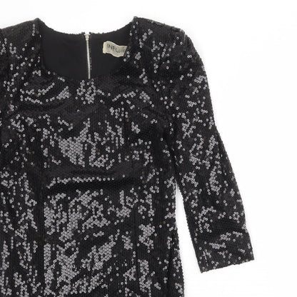 Influence Womens Black Polyester A-Line Size 12 Round Neck Zip