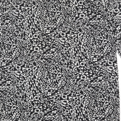 Moss Copenhagen Womens Black Animal Print Polyester A-Line Size S Round Neck Button - Leopard pattern