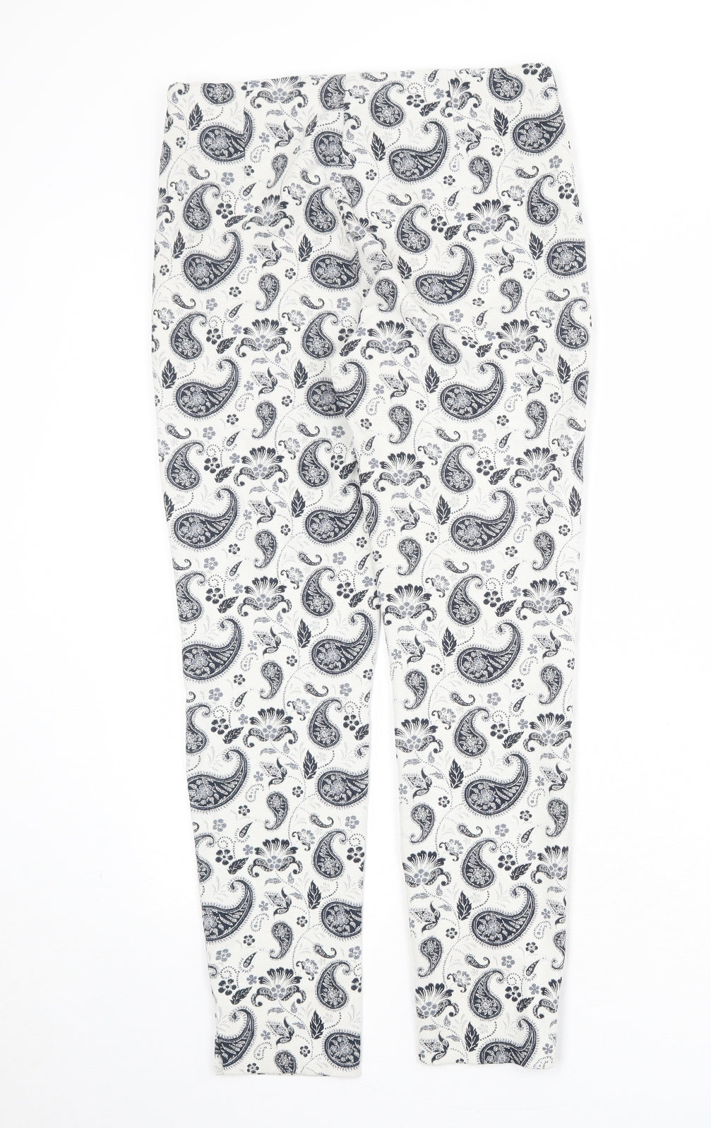 Mango Womens Ivory Paisley Polyester Trousers Size 8 Regular Zip