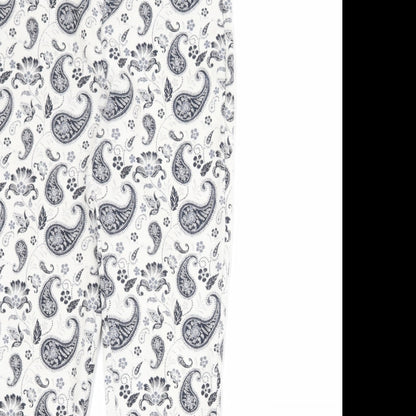 Mango Womens Ivory Paisley Polyester Trousers Size 8 Regular Zip