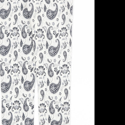 Mango Womens Ivory Paisley Polyester Trousers Size 8 Regular Zip