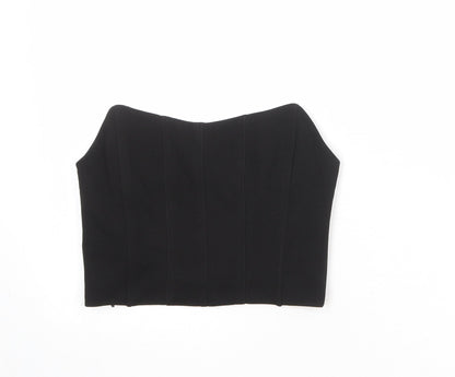 Nasty Gal Girls Black Polyester Cropped Tank Size S Sweetheart Zip