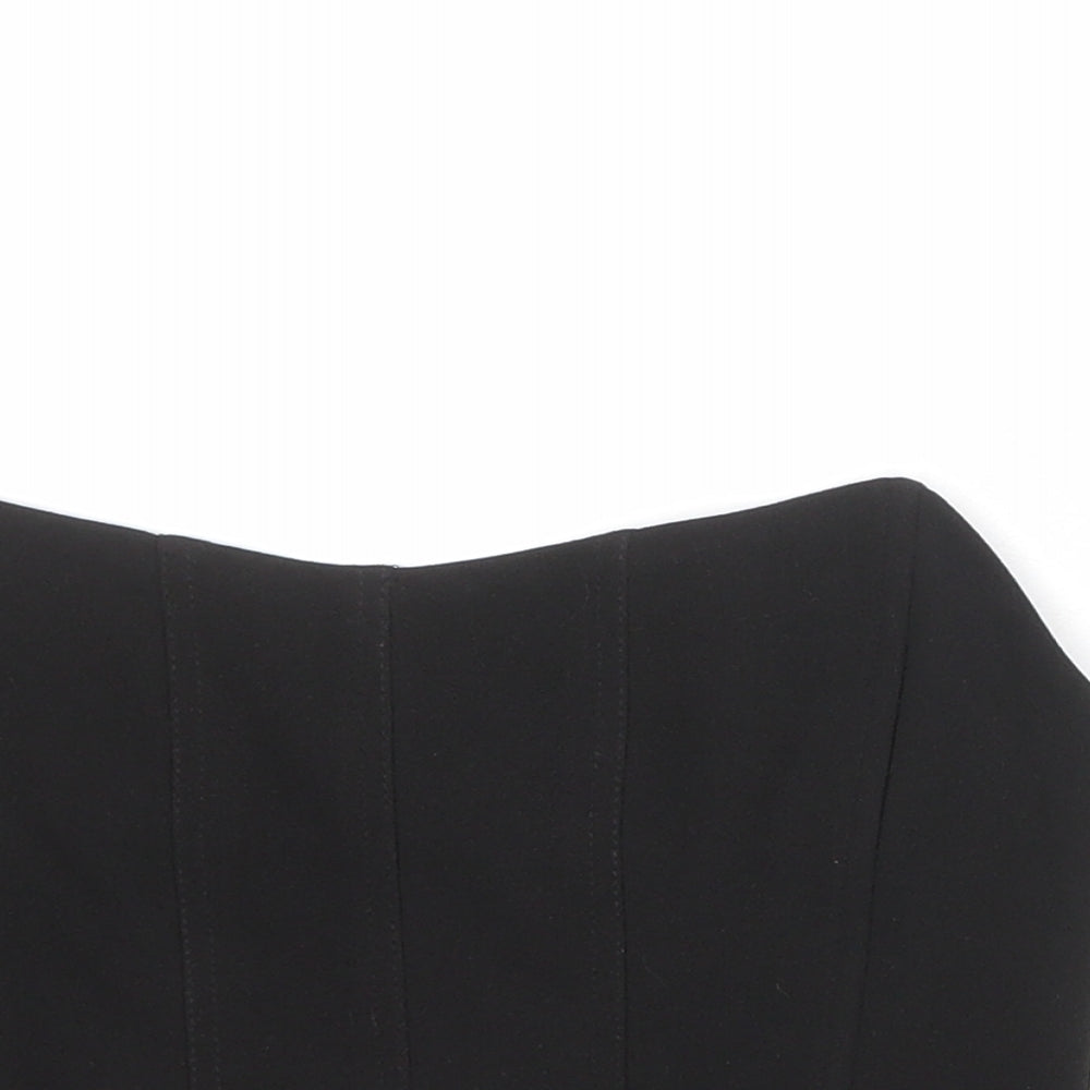 Nasty Gal Girls Black Polyester Cropped Tank Size S Sweetheart Zip