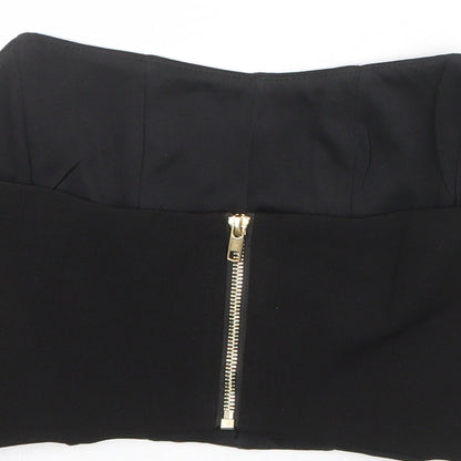 Nasty Gal Girls Black Polyester Cropped Tank Size S Sweetheart Zip