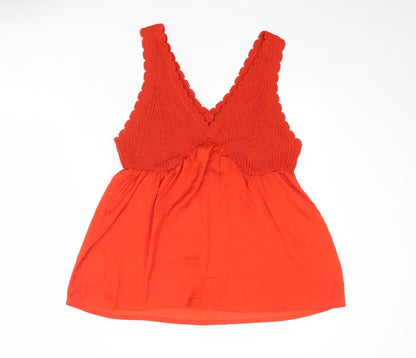 Womens UK Size L NEXT Orange Basic Tank