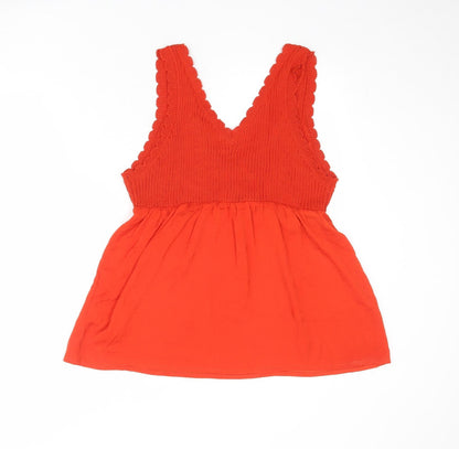 Womens UK Size L NEXT Orange Basic Tank
