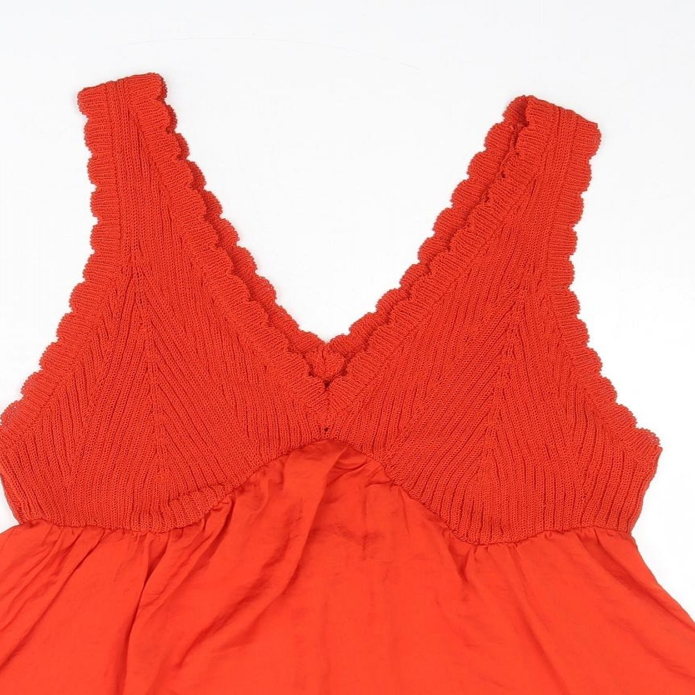 Womens UK Size L NEXT Orange Basic Tank