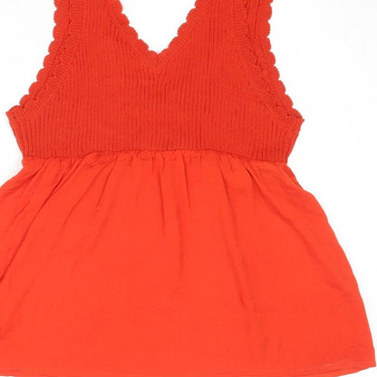 Womens UK Size L NEXT Orange Basic Tank