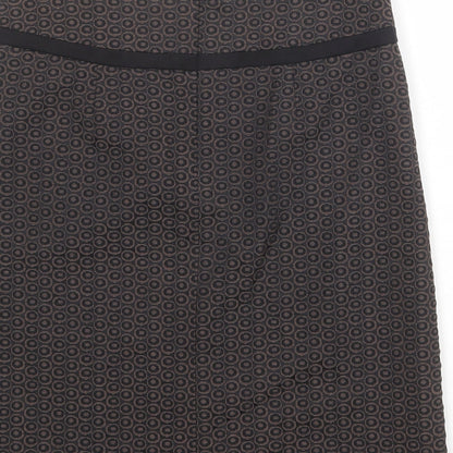 Marks and Spencer Womens Grey Geometric Polyester A-Line Skirt Size 10 Zip