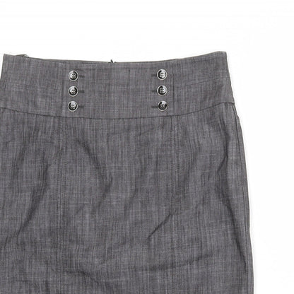 Principles Girls Grey Cotton Straight & Pencil Skirt Size 12 Years Regular Zip