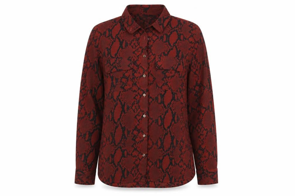 Womens UK Size 8 New Look Red Basic Button-Up