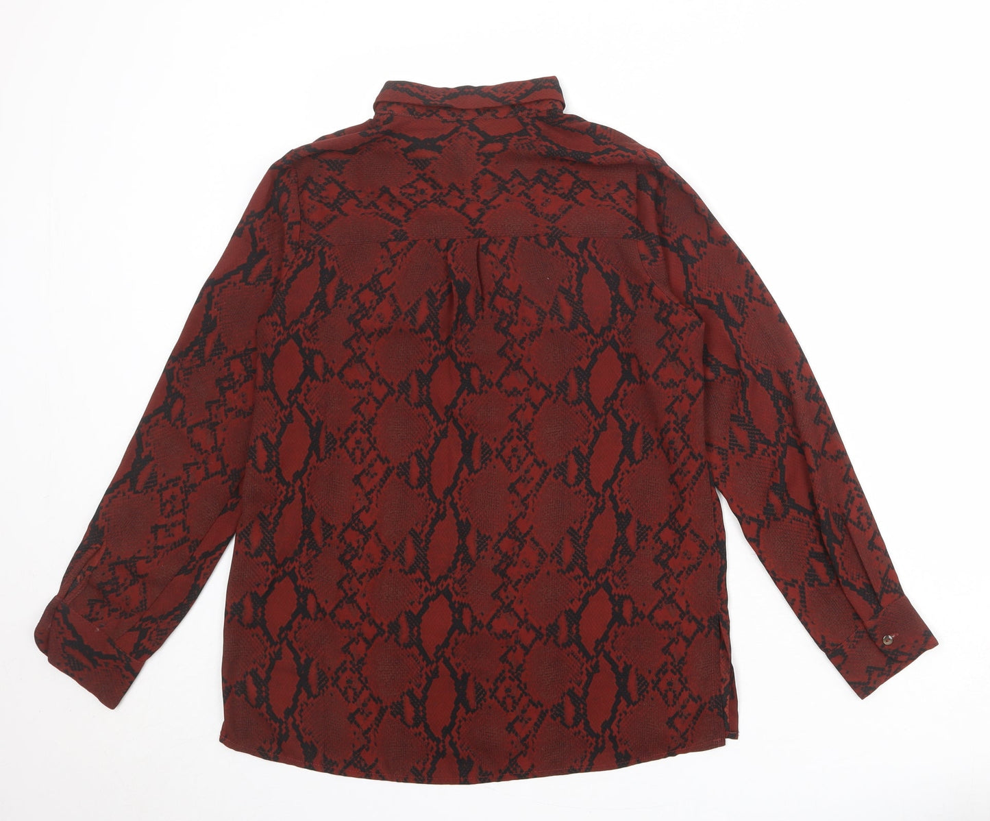 Womens UK Size 8 New Look Red Basic Button-Up