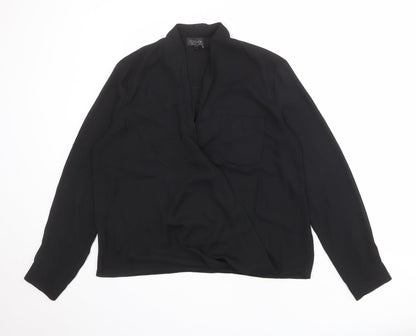 Womens UK Size 10 Topshop Black Basic Blouse