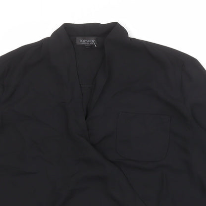 Womens UK Size 10 Topshop Black Basic Blouse