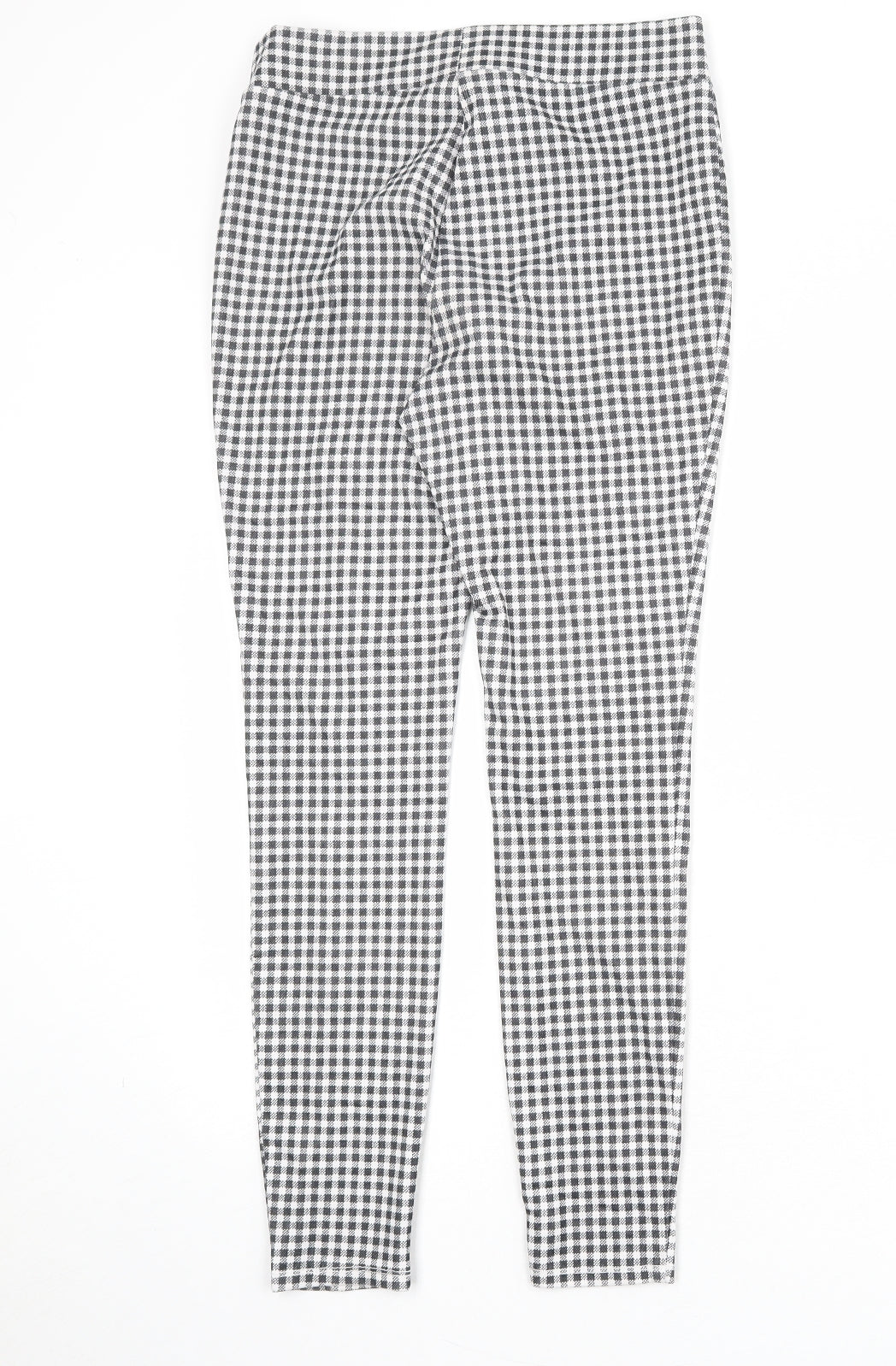 Faded Glory Womens Black Check Viscose Trousers Size S Regular