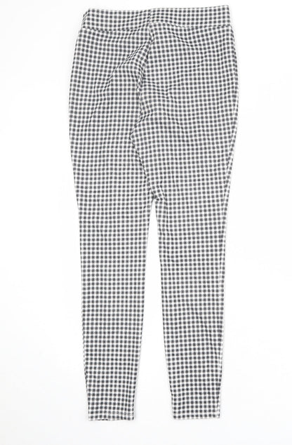 Faded Glory Womens Black Check Viscose Trousers Size S Regular